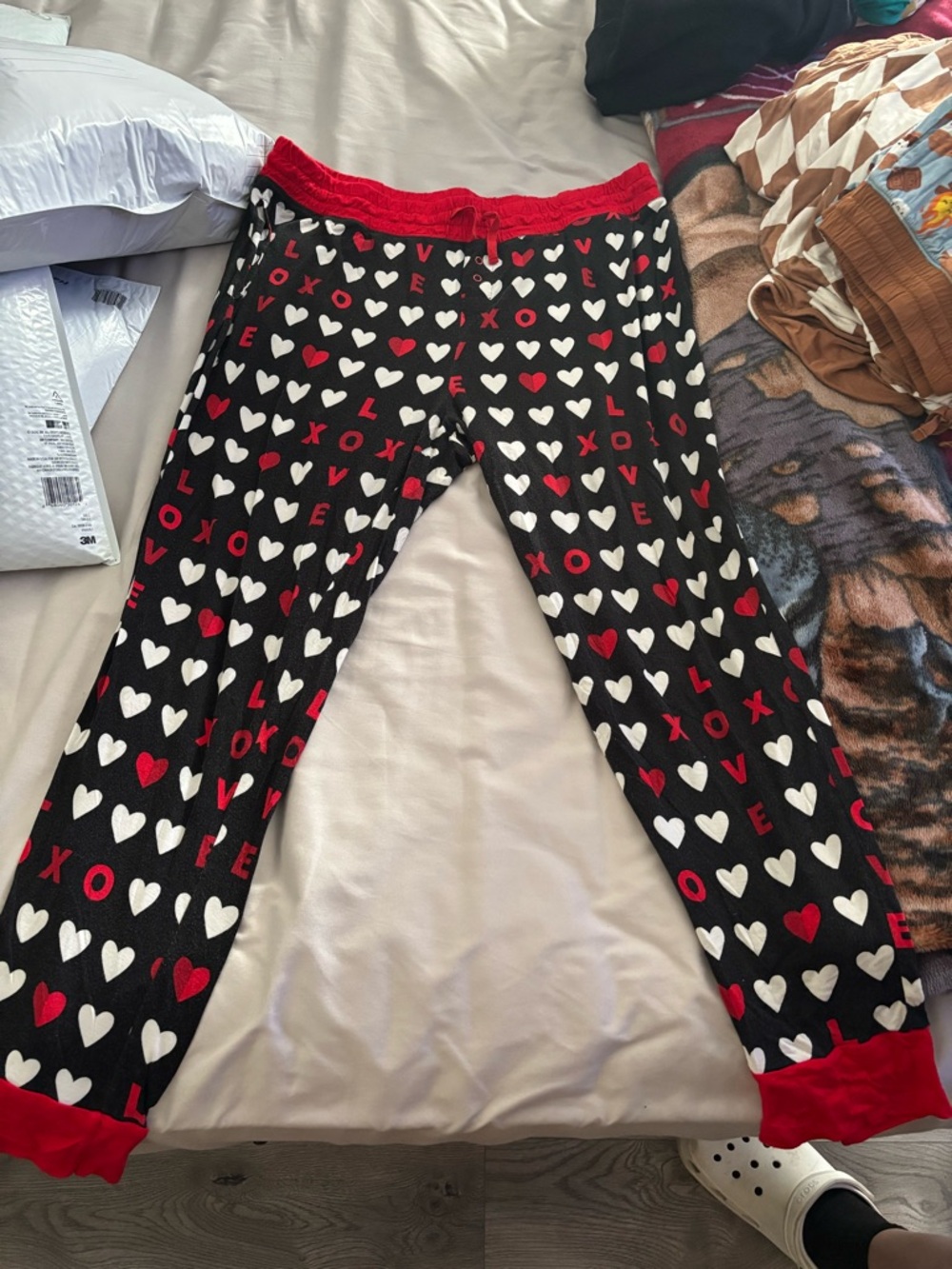 Little Sleepies Black Red and White Heart & XOXO Pajama Pants